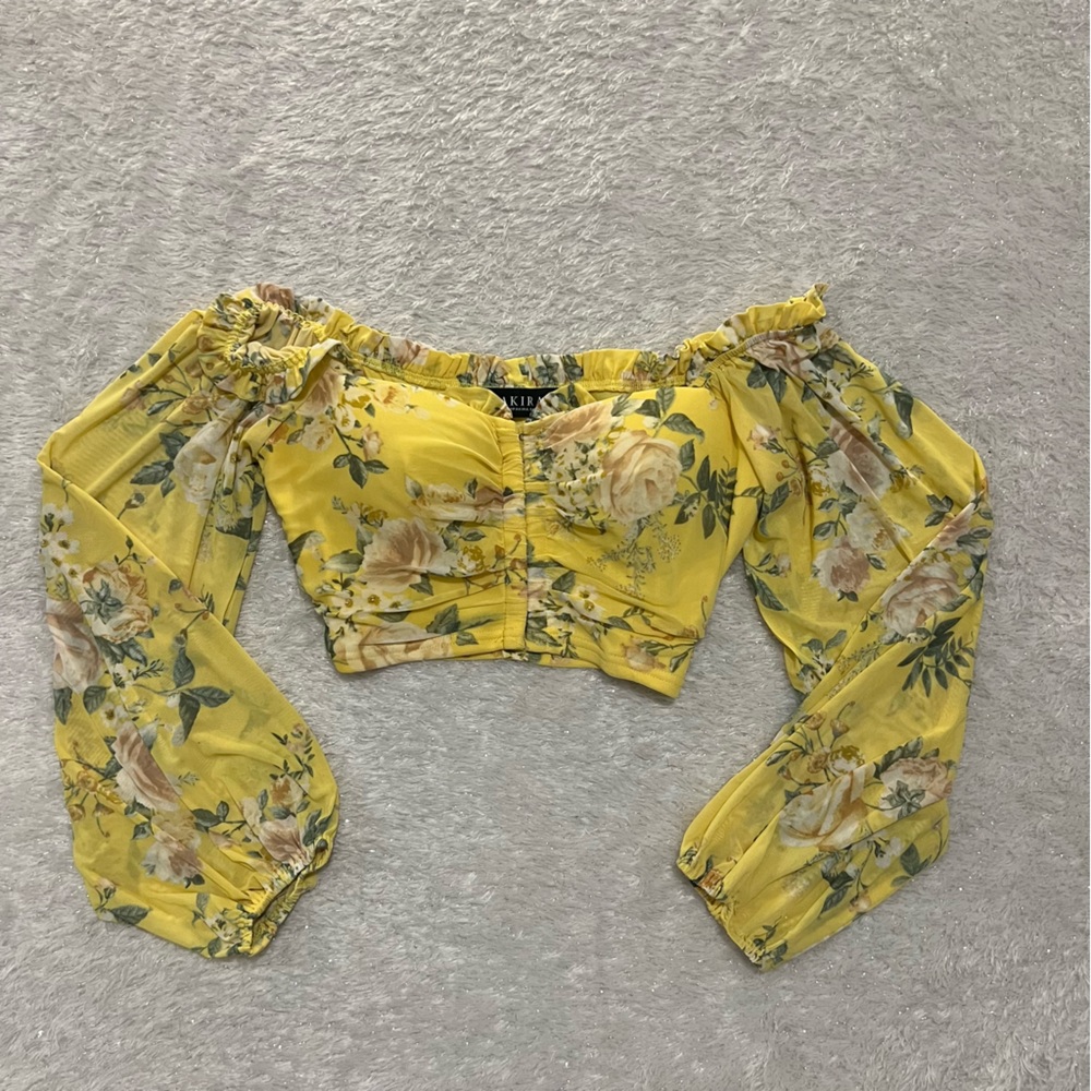 Floral Off-Shoulder Yellow Top